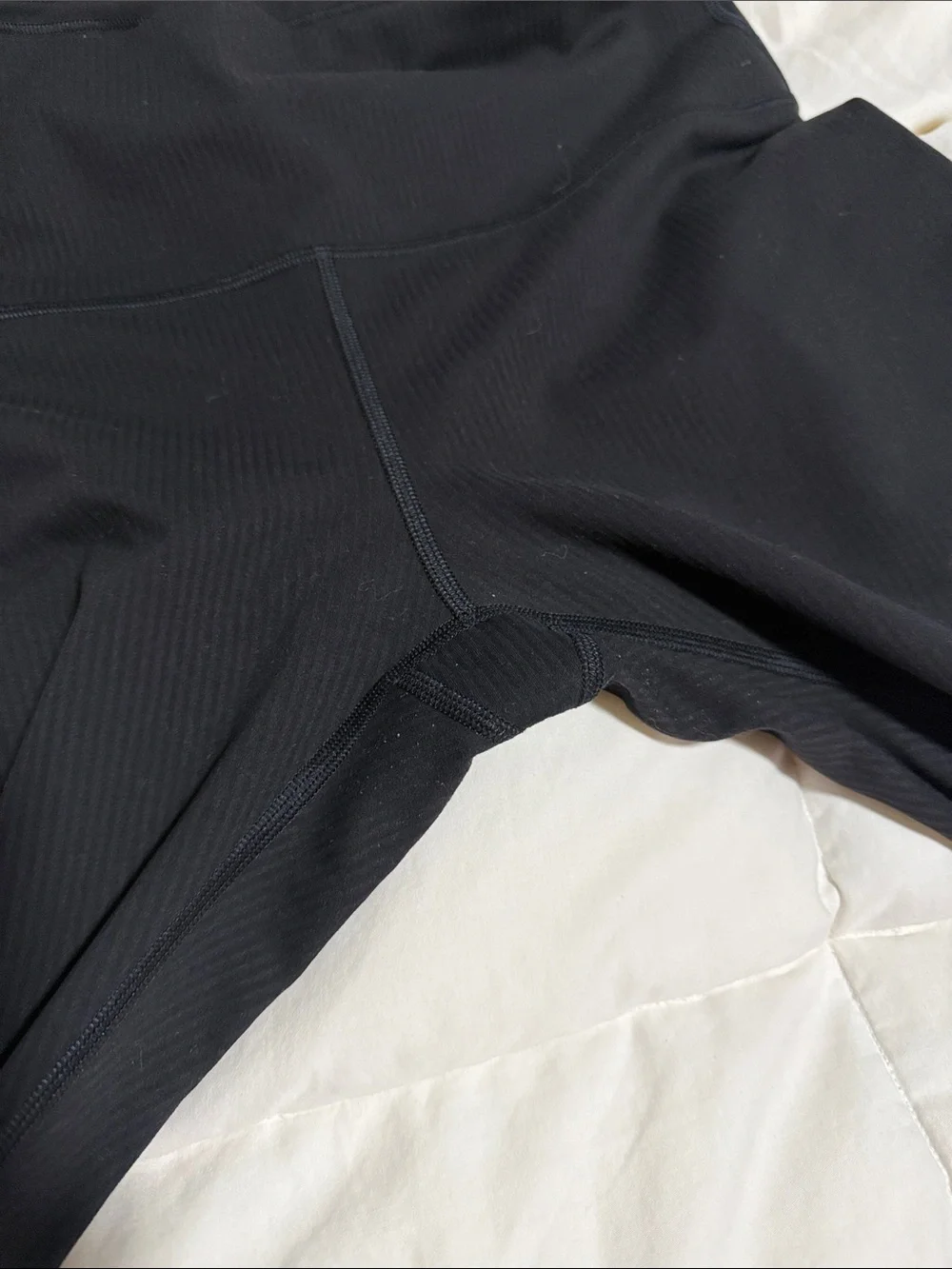 lululemon athletica Black Ribbed High-Waist Leggings